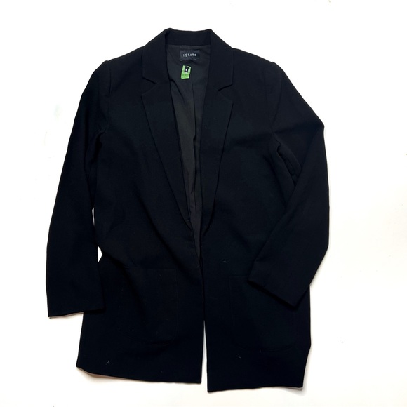 1. State Oversized Open Front Black Blazer Size 6 - Picture 2 of 5